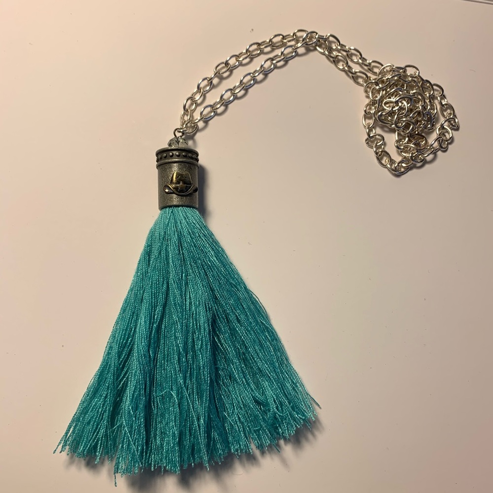 Cowboy hat tassel necklace